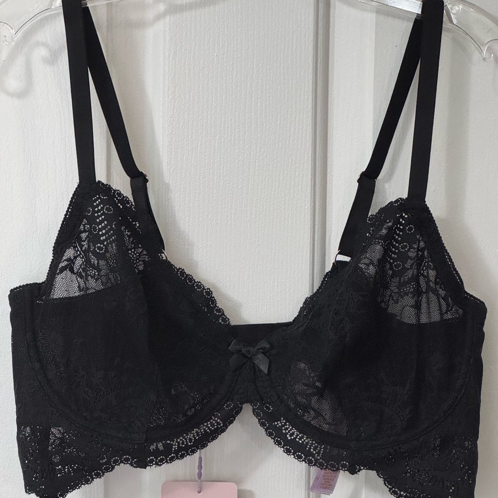Savage X Elegant Black Lace Bra 36DD